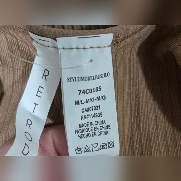 NWT Retrod Brown Fitted Bodysuit Top - Picture 3 of 6